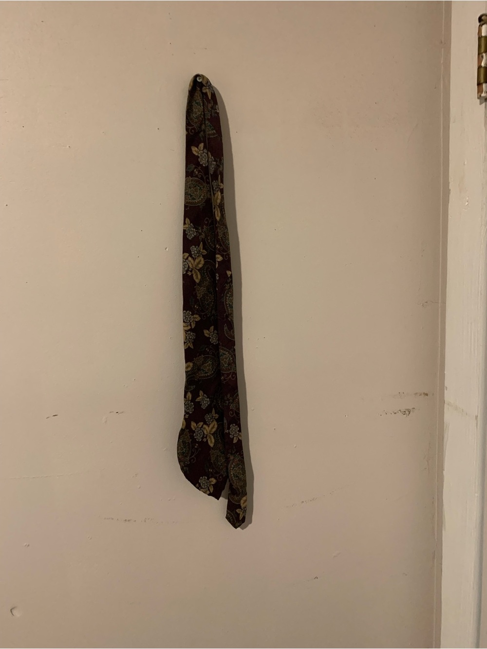 Mens Paisley Silk Tie in Dark Brown and Green